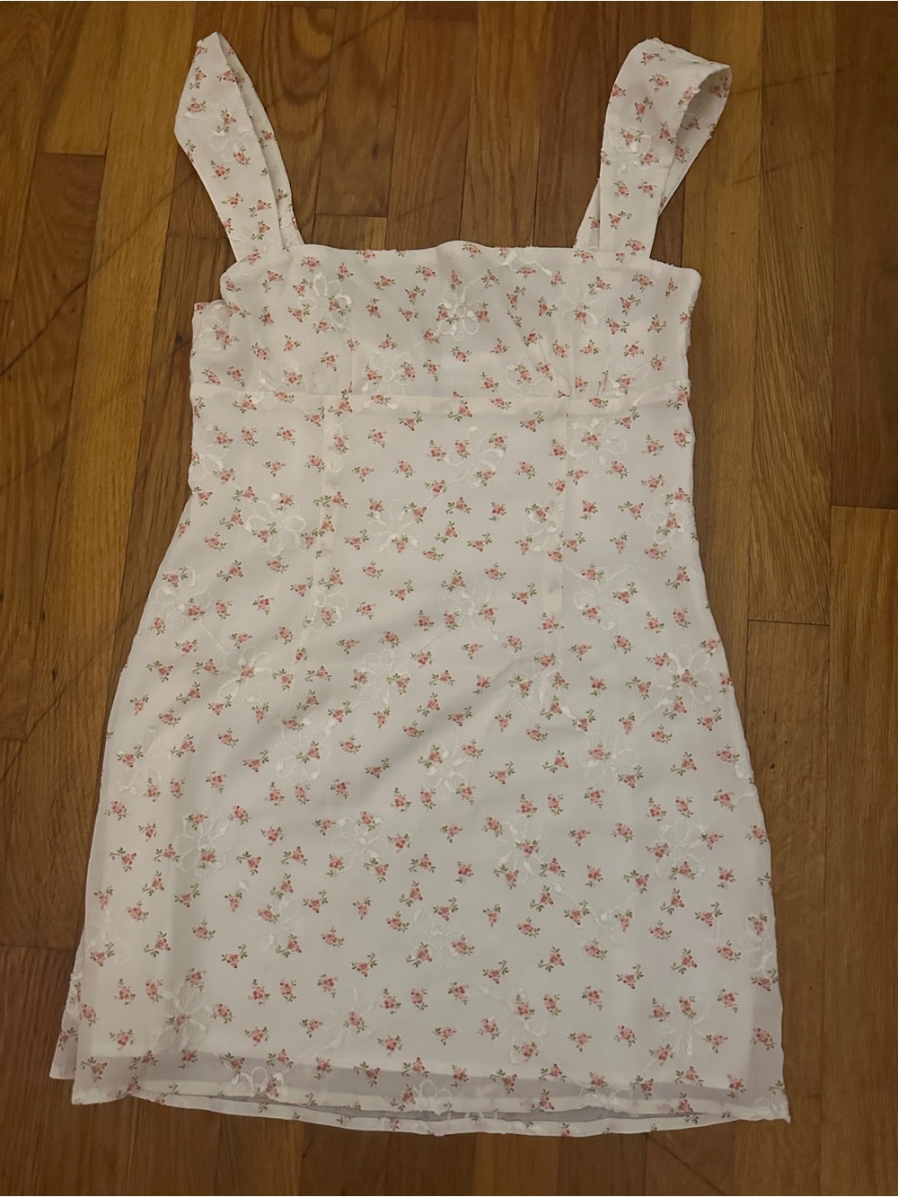 Princess Polly Posito White Mini Dress with Pink Floral Print
